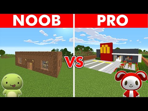 Minecraft NOOB vs PRO: MODERN MCDONALDS HOUSE BUILD CHALLENGE