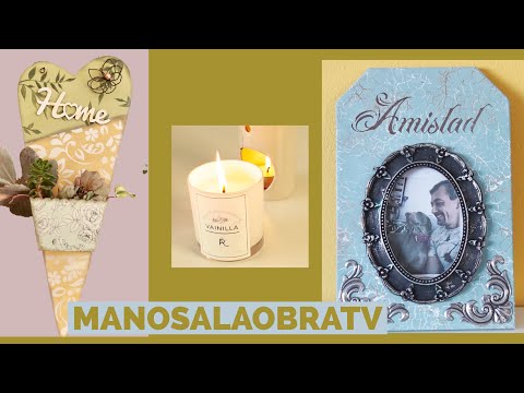 ManosalaObraTv 2022 Programa 12  Porta Suculentas - Sellos - Estaño - Portarretratos - Velas de Soja