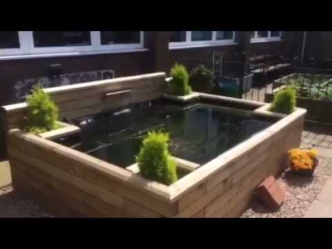 Easy build, raised wooden pond.(woodblocx)