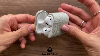Vídeo de Case Capa Cinza Couro Premium Compatível com AirPods e AirPods 2