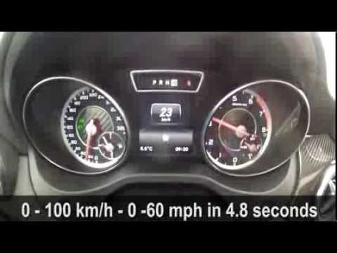 2014 Mercedes-Benz GLA 45 AMG Tachovideo 0-100 km/h Beschleunigung 0-60 mph acceleration Tachovideo