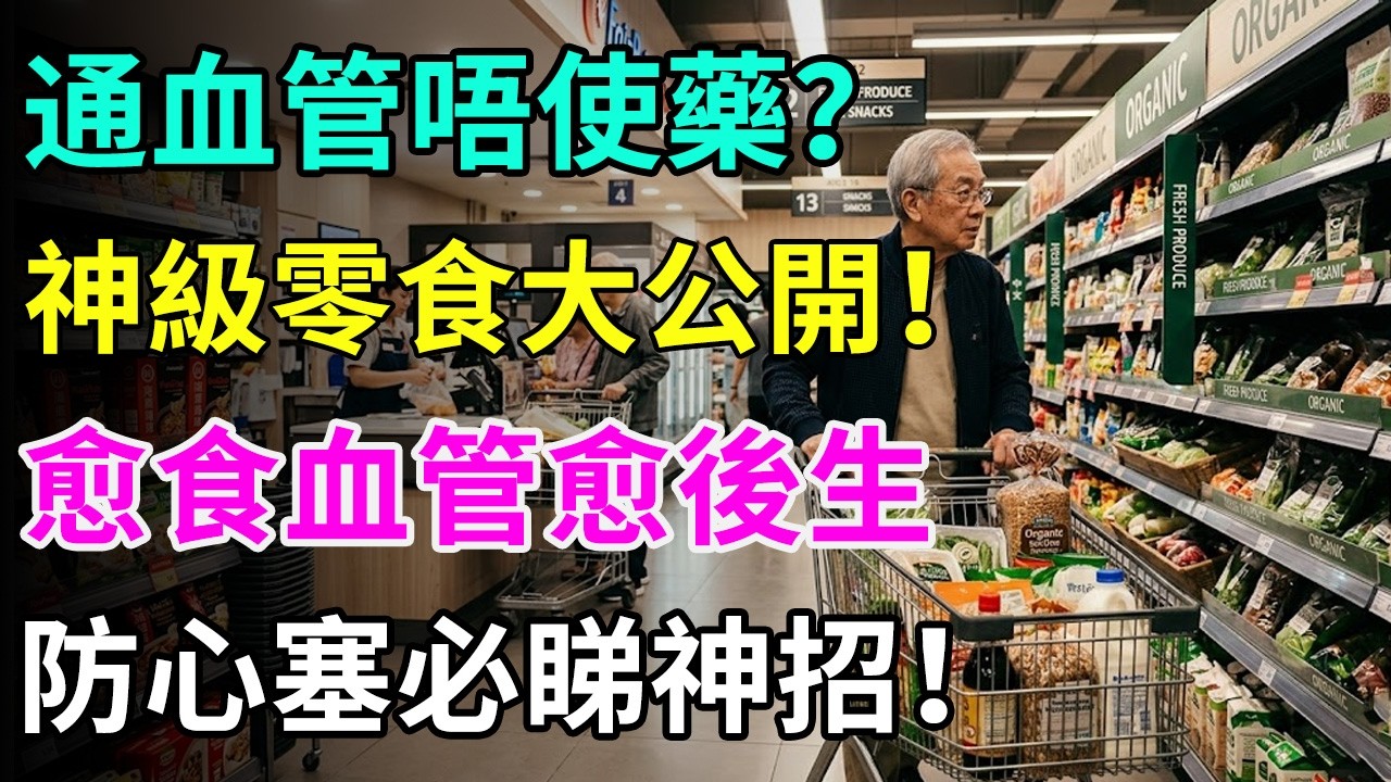 行超市順便通血管？盤點10大「最強清血零食」！營養師私藏：跟住食血管變返後生，清走壞膽固醇、防心塞必睇！#通血管#降膽固醇#清血管食物#超市必買#健康零食#銀髮族健康#保護心臟