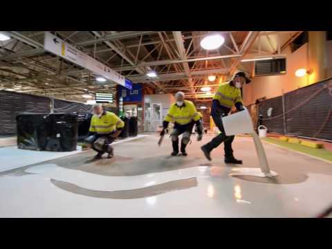 Installation of Flowfast Quartz Scatter - City of Perth Train Station