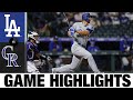 Dodgers Vs Rockies Game Highlights 4 3 21 MLB Highlights