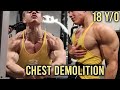 CHEST DEMOLITION & Gymshark Unboxing with 18 year old Oliver Forslin