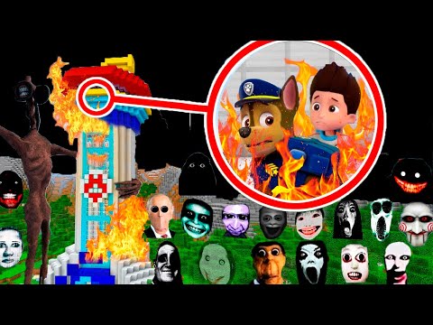 ALL EPISODES: PAW PATROL BASE VS 100 NEXTBOTS in Minecraft SURVIVAL Gameplay Coffin Meme Minions