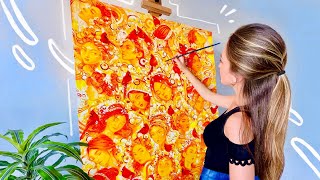 Painting a HUGE Acrylic Painting Filled with Portraits | Full Process