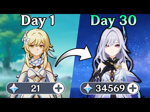 Desparate for Skirk, I Farmed Primogems as a F2P for 30 Days Straight on a new Genshin account