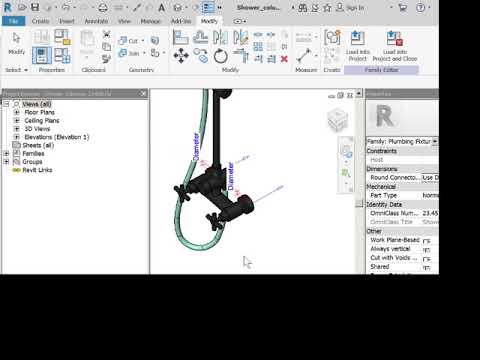 REVIT INSTALLATION MARK del 21 lägg till anslutningar på duschblandare