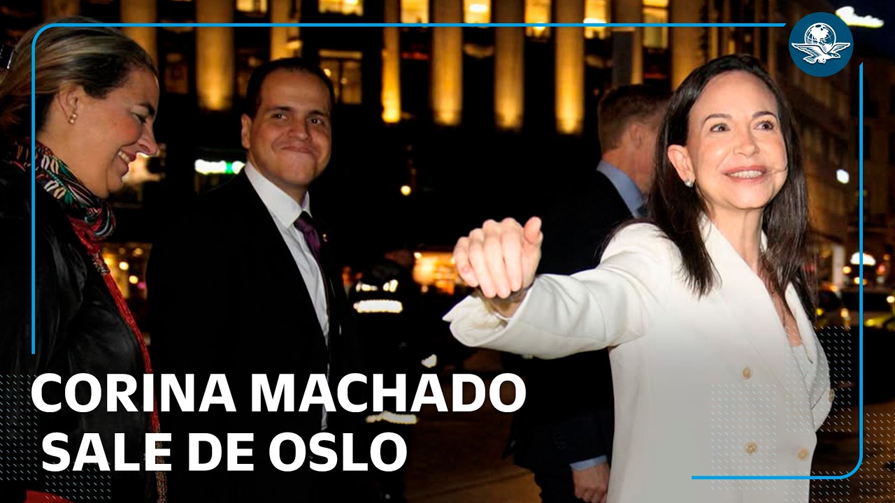 Tras recibir el Nobel, María Corina Machado abandona Oslo