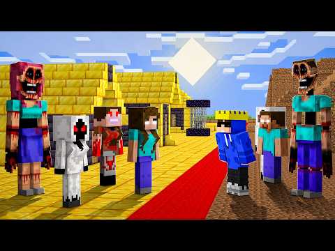 Scary Girl Entities Split a Scary Village In Half In Minecraft!