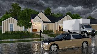 *NEW* Renelessar County Moving Truck Trip to Mansion FLOOD STORM Roblox Update Roleplay