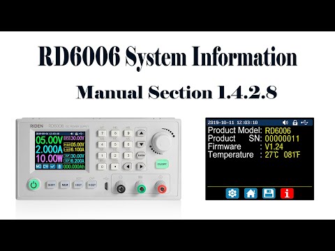 RD6006 operation series video(manual 1.4.2.8) - Check System Information