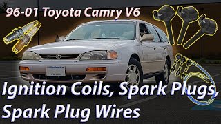 Replacing Spark Plugs, Wires, & Ignition Coils 96-01 Toyota Camry V6 (1MZ-FE)
