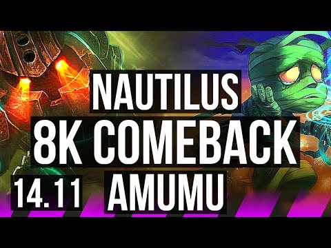 NAUTILUS & Kai'Sa vs AMUMU & Varus (SUP) | 8k comeback, 1100+ games, 2/5/27 | KR Master | 14.11