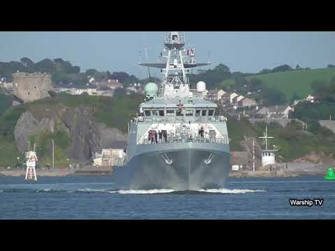 HMS TRENT P224 ENTERS DEVONPORT NAVAL BASE AT DEVILS POINT - 23rd June 2020