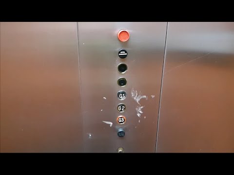 LOUD MOTOR! 1967 OTIS Lexan hydraulic elevator - Montreal, Canada