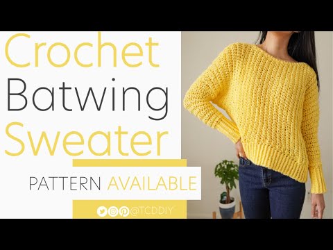 , title : 'EASY Crochet Batwing Sweater | Pattern & Tutorial DIY'