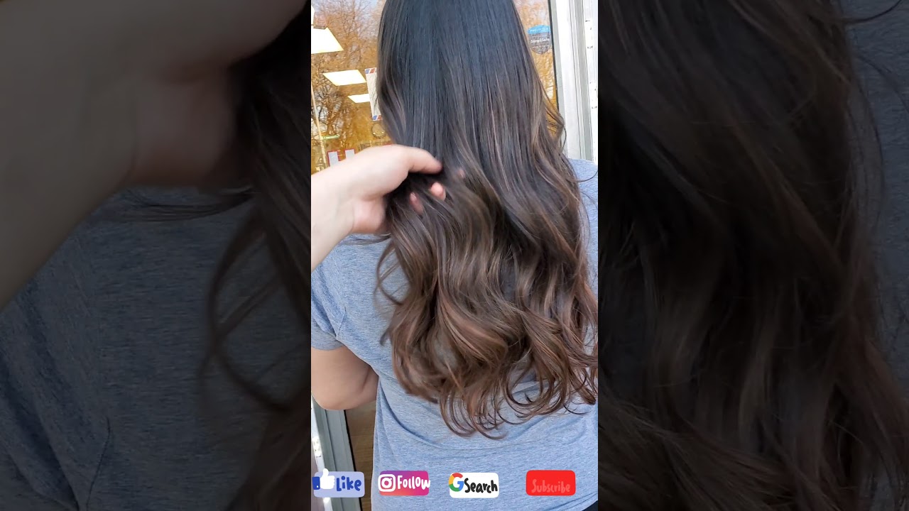 Warm caramel balayage gives texture and life to the dark brown  #balayage #hairstyle @hudabeauty