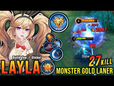 Layla 27 Kills!! Insane One Shot Critical Damage!! - Build Top 1 Global Layla ~ MLBB