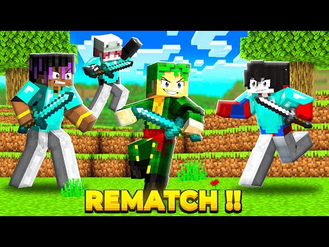 Minecraft Speedrunner VS 3 Hunters REMATCH😱