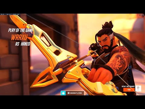 WRAXU RANK 407 HANZO GOD - POTG! [ OVERWATCH 2 TOP 500 ]