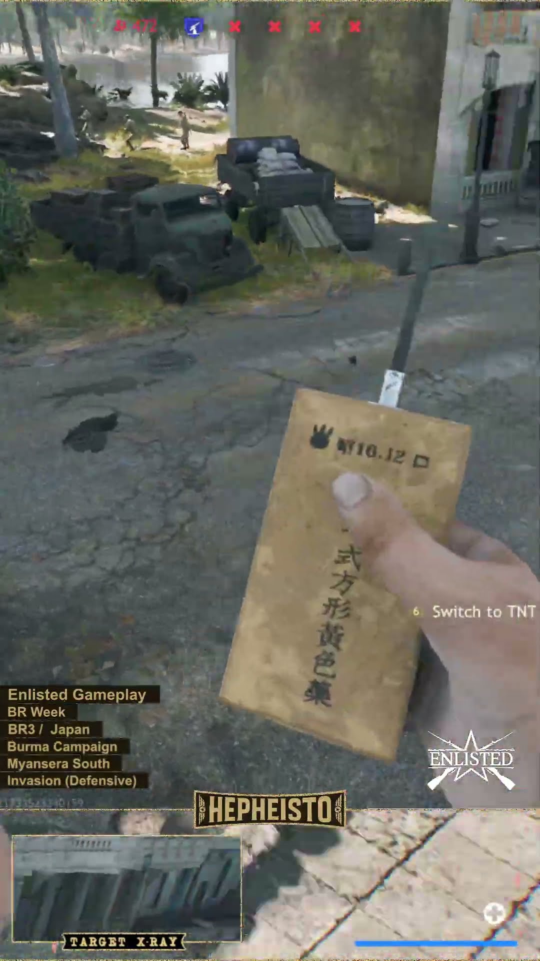 Infantrist eliminates Tank M4A3E2 (76) W with TNT Charge