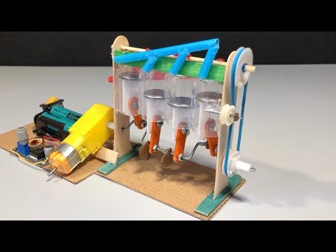 How to Make working 4-Cylinder Engine Model - Very Powerful - DIY Mini Engine