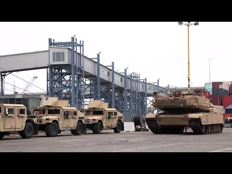 United States military equipment arrives in Polish port of Gdynia