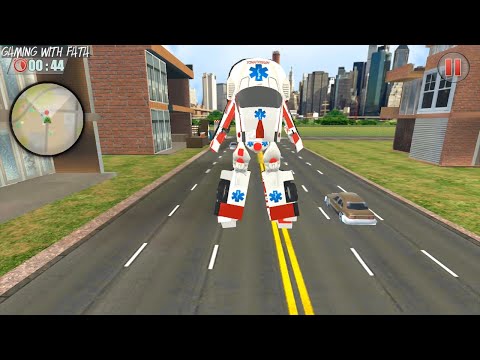 Transformation Van Emergency Drive #02 Ambulance Robot City Rescue Simulator - Android GamePlay
