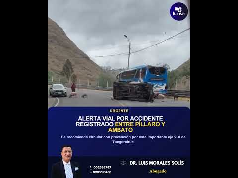 Alerta vial por accidente registrado entre Píllaro y Ambato