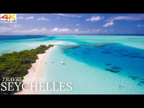 FLYING OVER Seychelles Island 4K | AMAZING Beautiful Nature & Relaxing Music