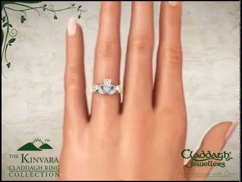 The Kinvara Diamond Claddagh Ring In Yellow Gold