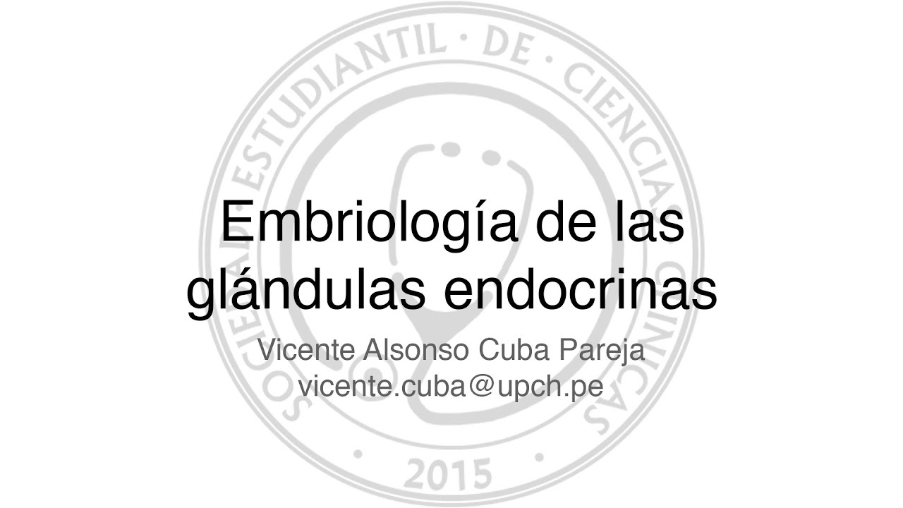 Embriología de las glándulas endocrinas