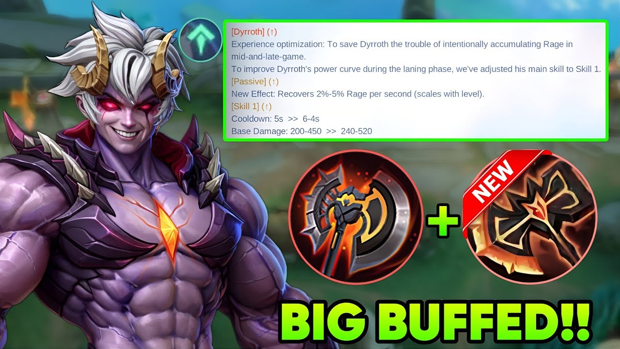 DYRROTH BIG BUFFED IS FINALLY HERE!! THIS IS WHY YOU SHOULD START USING DYRROTH🤯 - MLBB
