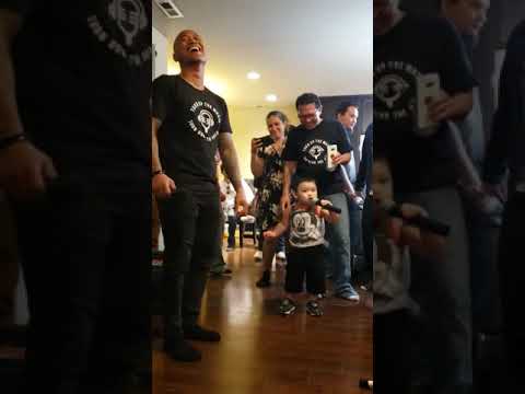 Jay Chan karaoke with 2 year boy