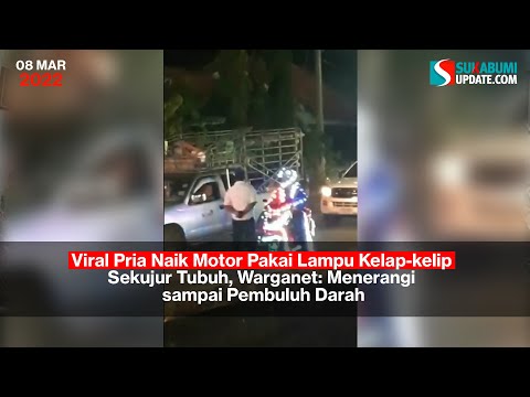 Viral Pria Naik Motor Pakai Lampu Kelap-kelip Sekujur Tubuh, Warganet: Menerangi sampai Pembuluh Dar