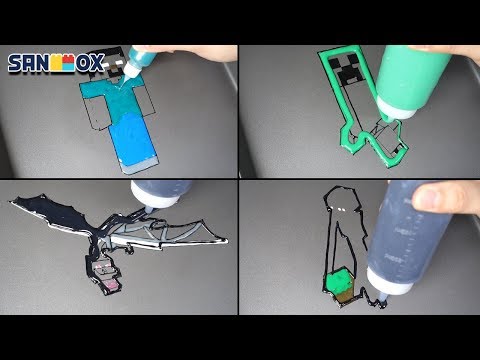 Minecraft Pancake art - Herobrine, Creeper, Ender Dragon, Ender Man