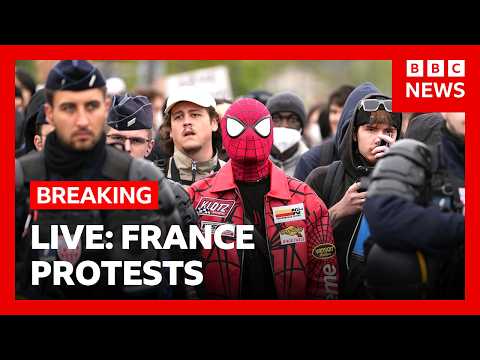 LIVE: Tens of thousands protest across France | BBC News