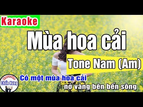 Karaoke Mùa hoa cải Tone Nam nhạc sống | Karaoke Chấn Hưng