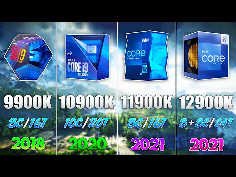 i9 9900K vs i9 10900K vs i9 11900K vs i9 12900K - Test in 7 Games
