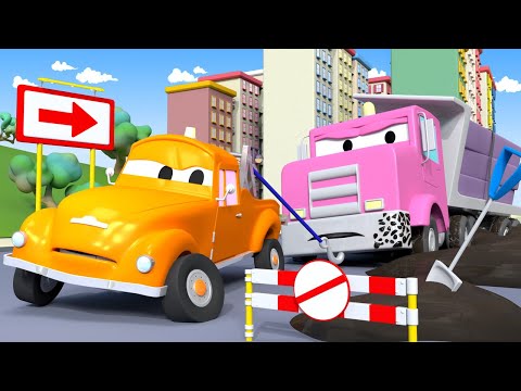 Tegljač za djecu -   Mrzovoljna Flavy je Zapela  - Auto Grad ! Crtići sa kamionima