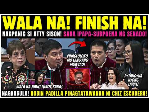 BREAKING! NAGKAGULO! ROBIN PADILLA PINAGTATAWANAN NI CHIZ ESCUDERO! SARA DUTERTE IPAPASUBPOENA!