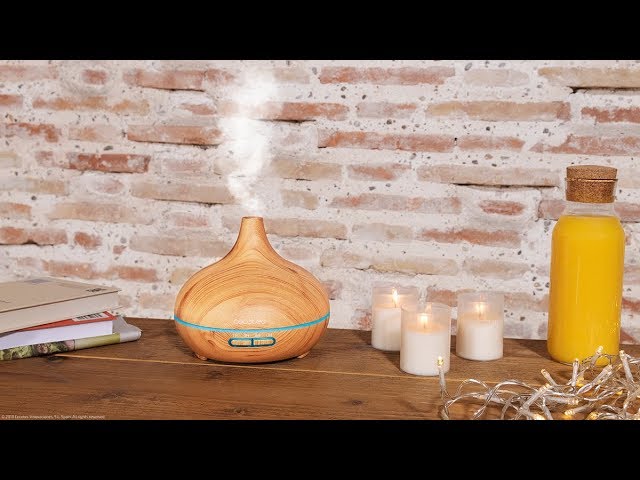 Humidificador Cecotec Pure Aroma 300 Yang Ultrasónico 300ml 7 Cores LED Madeira video