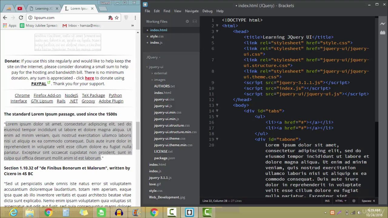 20  Tabs widgets (Complete JQuery And JQuery UI Course For Beginner)