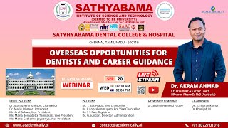 ADC Exam for Dentists Complete Guide - Free Live Webinar | Sathyabama Dental College&Hospital
