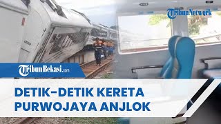 Terekam Detik-detik Kereta Purwojaya Anjlok di Bekasi, Tiga Gerbong Keluar Rel Tak Berpenumpang