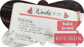 Rapid Logging | Bullet Journal deutsch | Wochenplanung