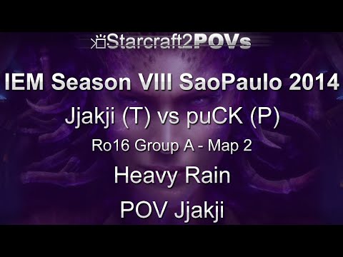 SC2 HotS - IEM VIII SaoPaulo 2014 - Jjakji vs puCK - Group A - Map 2 - Heavy Rain - Jjakji