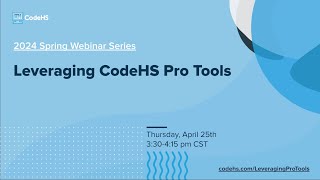 Leveraging CodeHS Pro Tools 4/25/24 thumbnail
